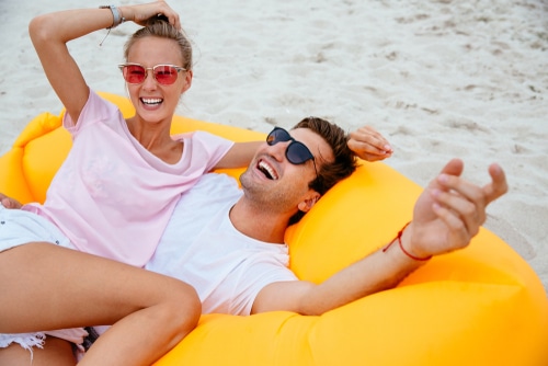 Couple Having Fun on the Beach