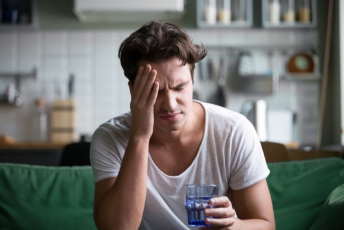 Man suffering from dry eye treatment 