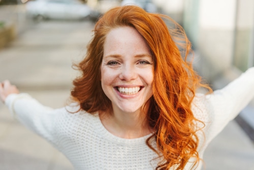 woman smiling at camera 