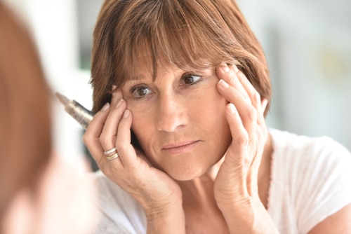 Woman looking intently