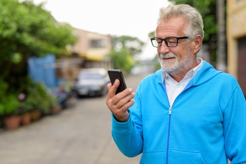 Man looking at his phone